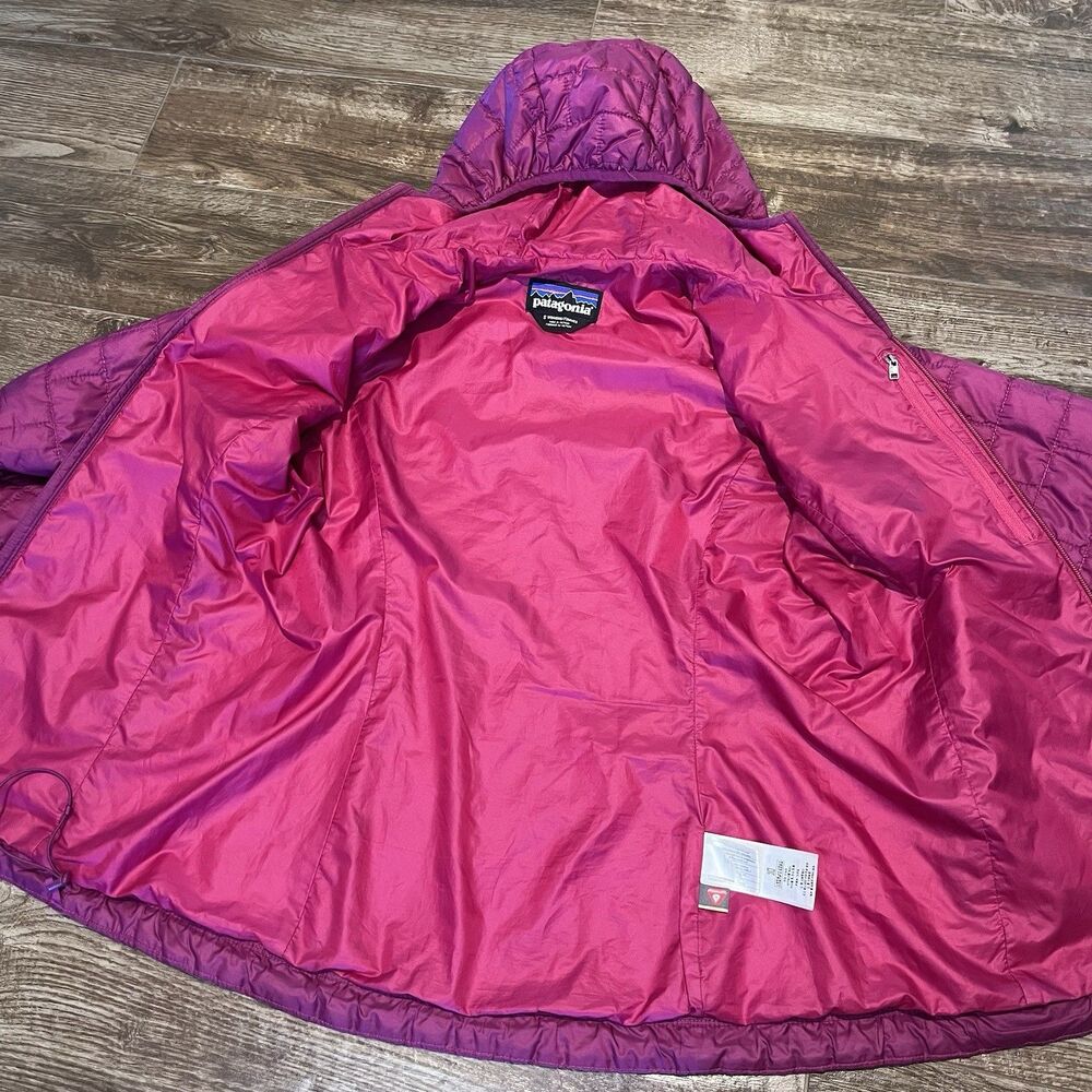 Patagonia Nano Puff Jacket Womens Small Magenta Hoody Thermal Hooded Puffer Coat - Picture 11 of 15